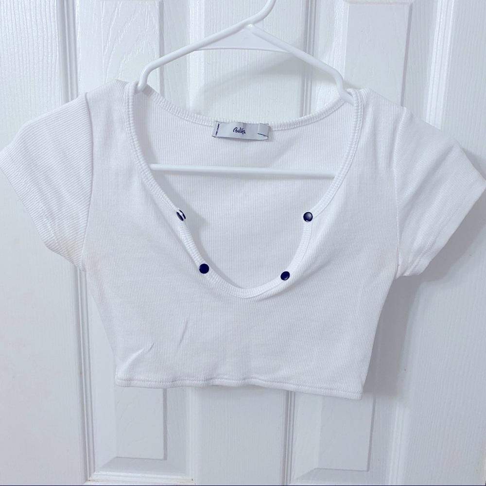 White crop top